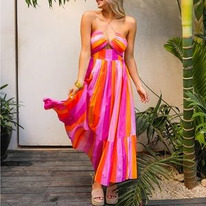 BuddyLove Gerty Halter Midi Dress- Fruity size (xs)